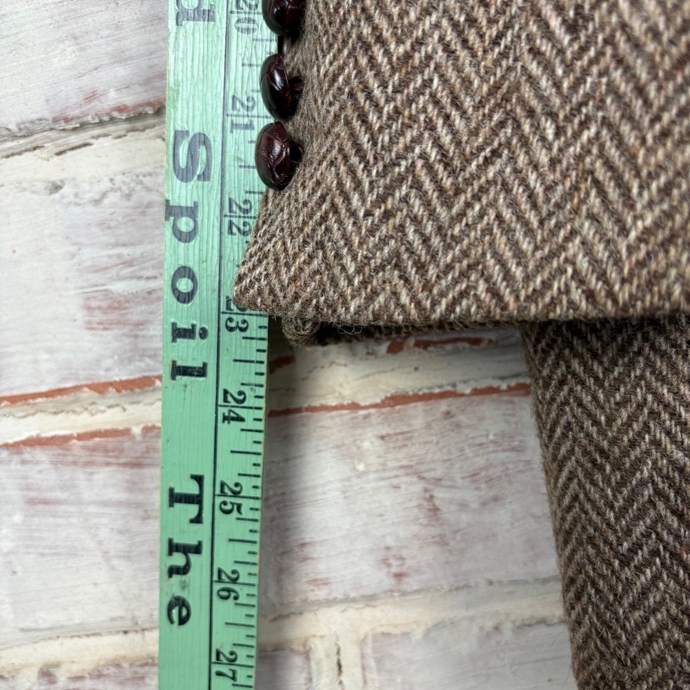 Harris Tweed 100% Scottish Wool Blazer Herringbone Heritage Tailored Old Money - Picture 6 of 16